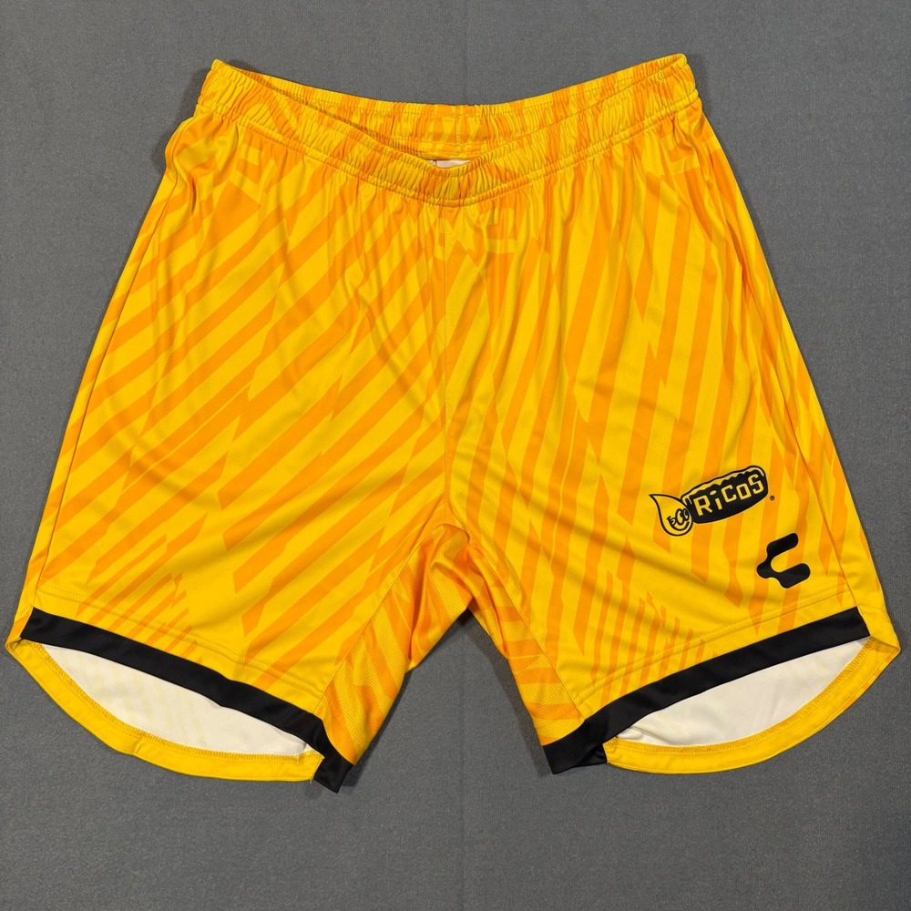 San Antonio FC Charly Keeper Shorts Large Yellow Ricos Nacho Cheese Team Issue